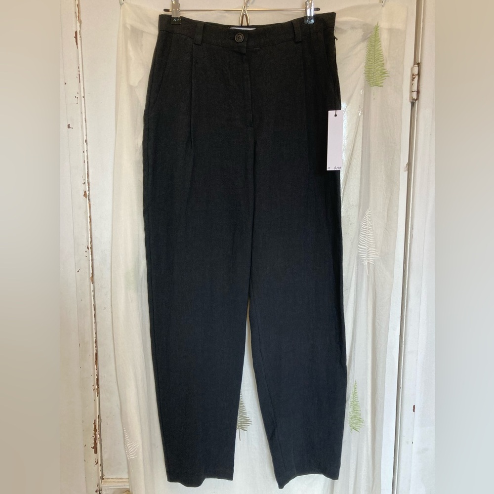 Birds of North America linen trousers black 10